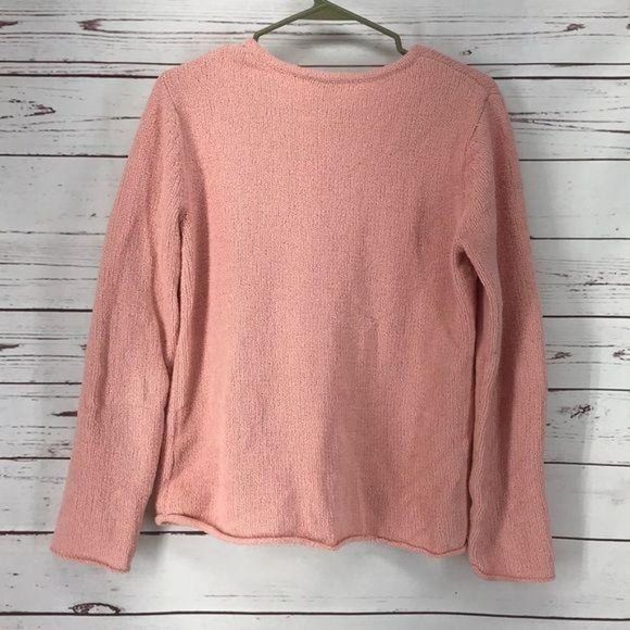 J. Jill Coral Pullover soft XS pink button sweater - Picture 2 of 6